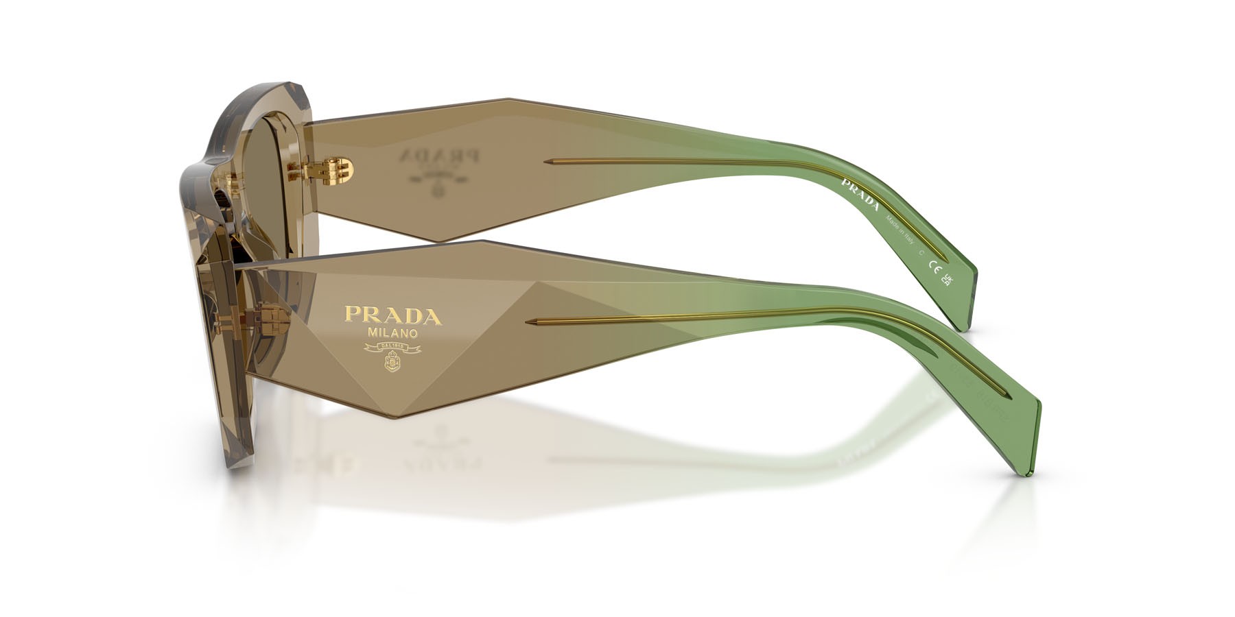 Sunglasses Prada PR B18S (29E90F) color terra shape square lenses marrone chiaro
