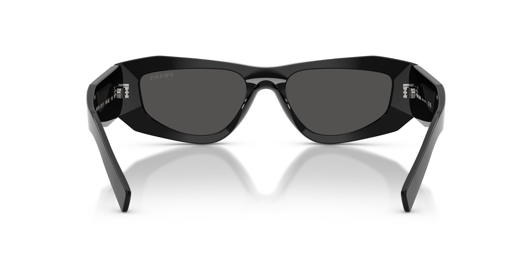 Occhiali da sole Prada PR B19S (16K08Z) colore nero forma quadrato lenti grigio scuro