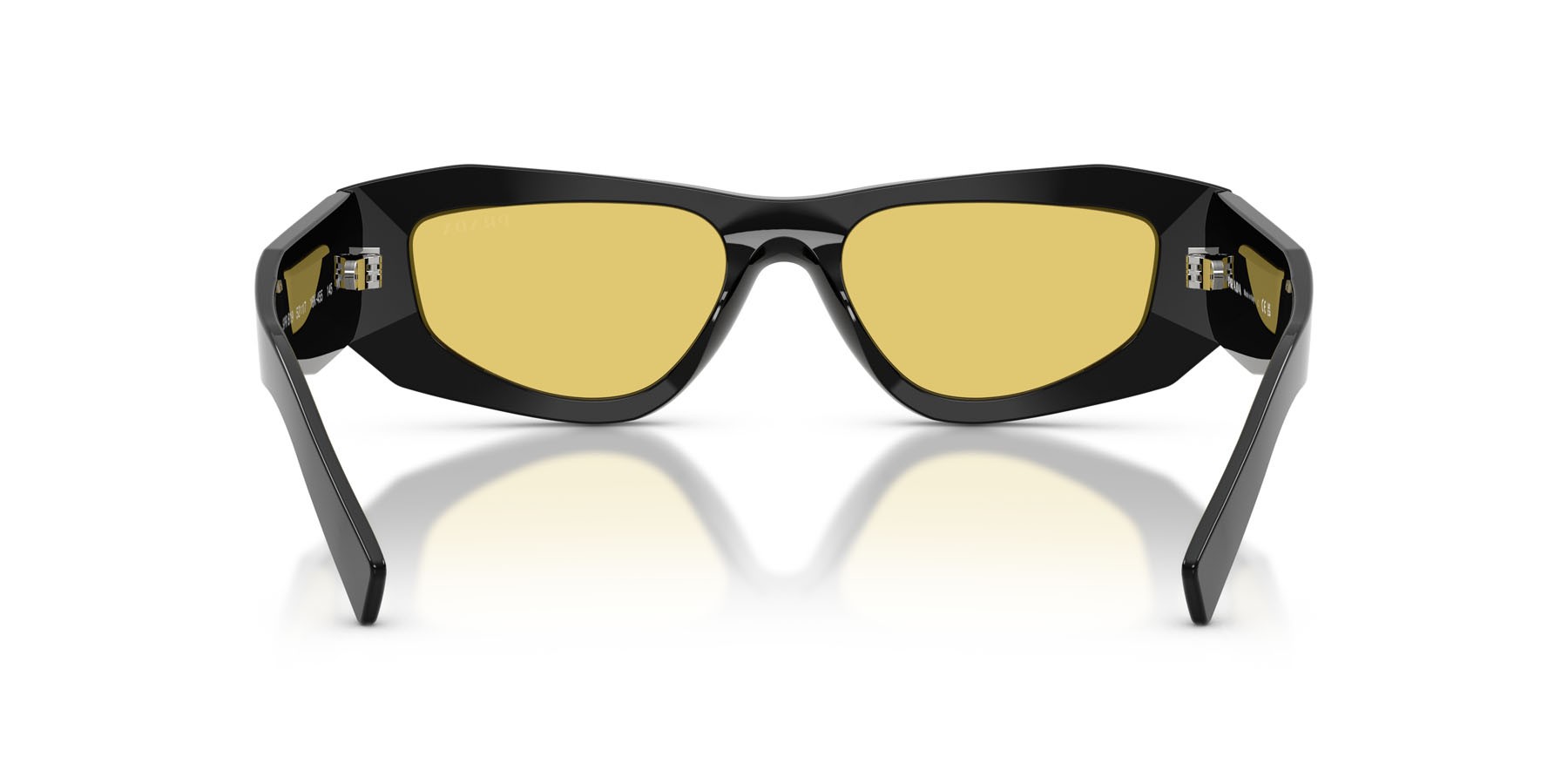 Occhiali da sole Prada PR B19S (16K455) colore nero forma quadrato lenti giallo