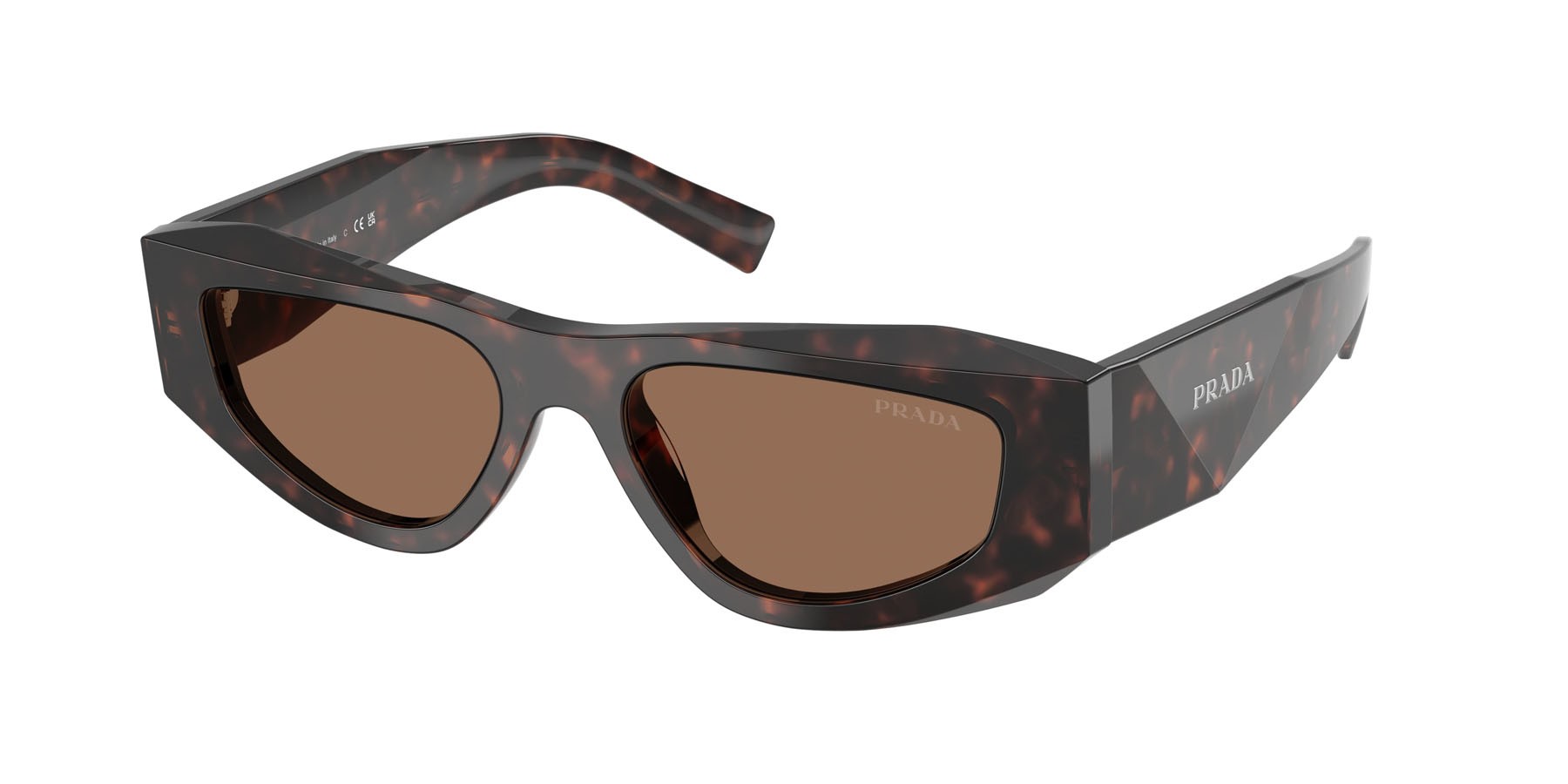 Occhiali da sole Prada PR B19S (17N06B) colore root tartarugato forma quadrato lenti marrone scuro
