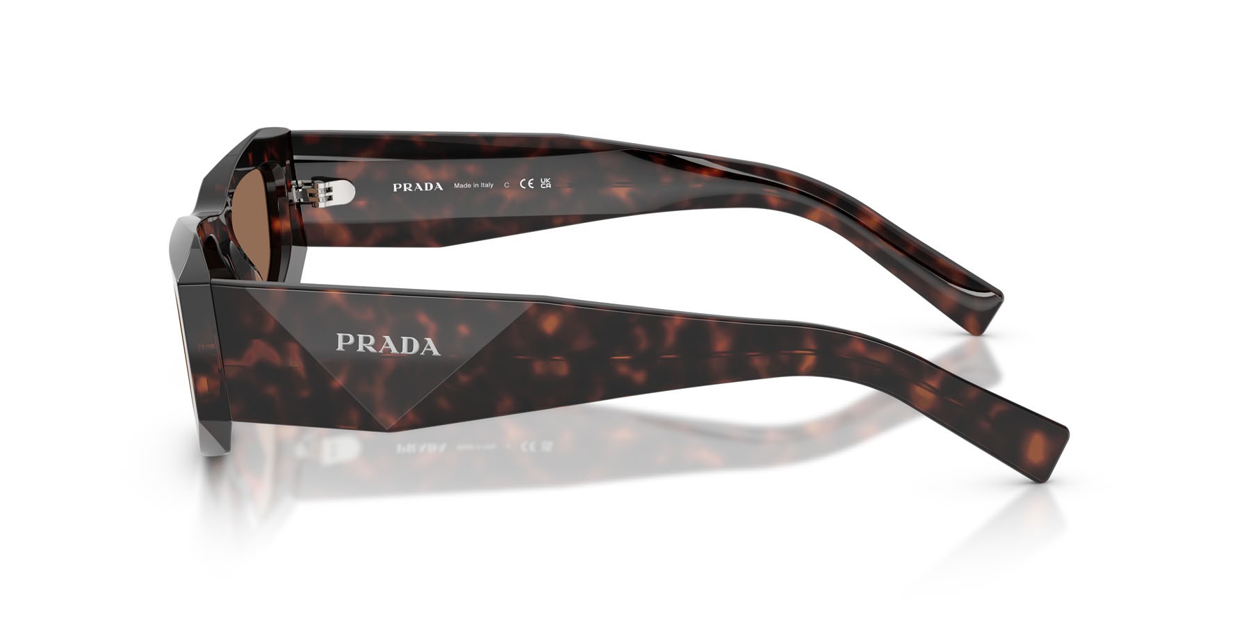 Occhiali da sole Prada PR B19S (17N06B) colore root tartarugato forma quadrato lenti marrone scuro