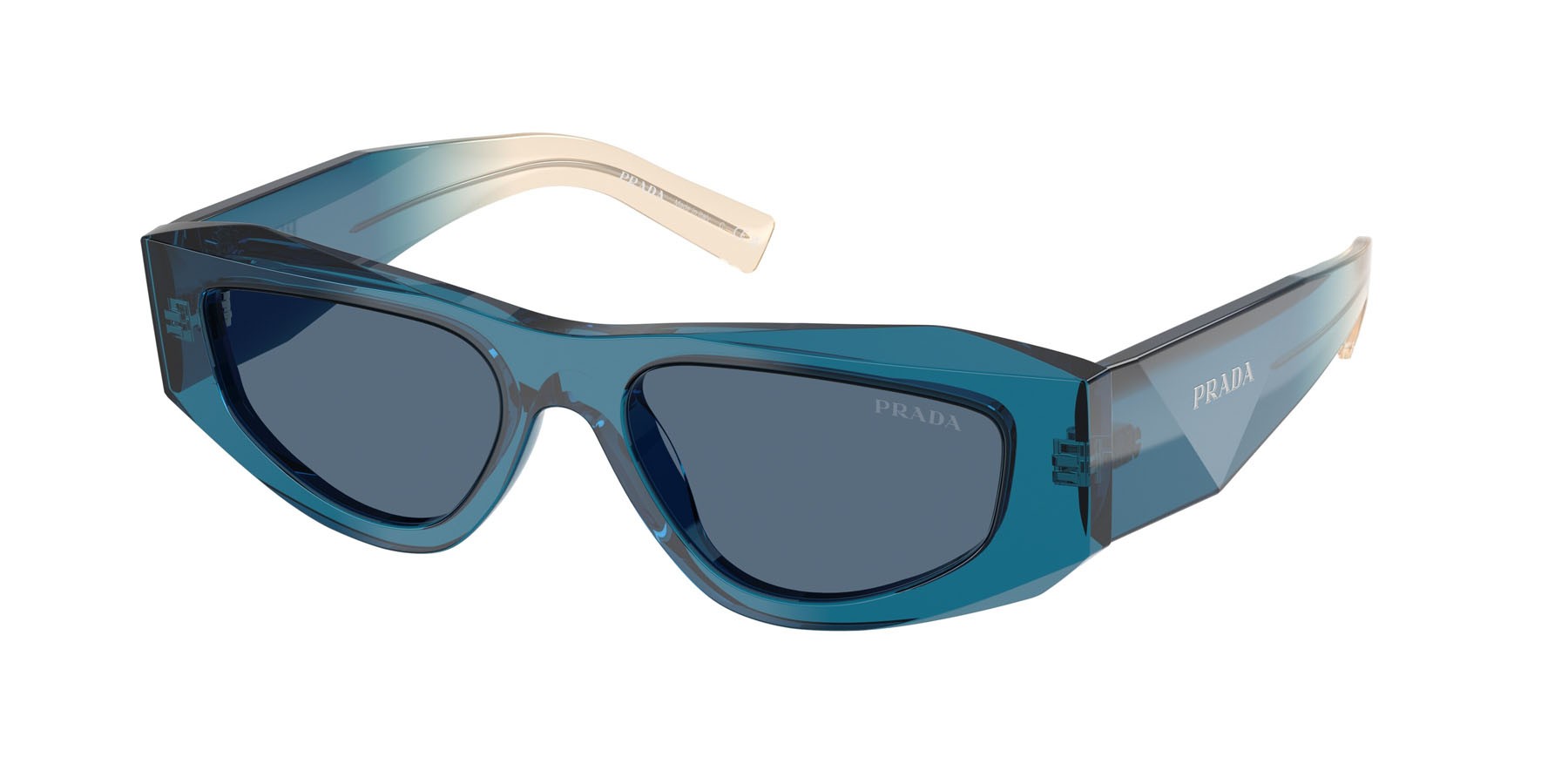 Occhiali da sole Prada PR B19S (24F80S) colore blu forma quadrato lenti blu scuro
