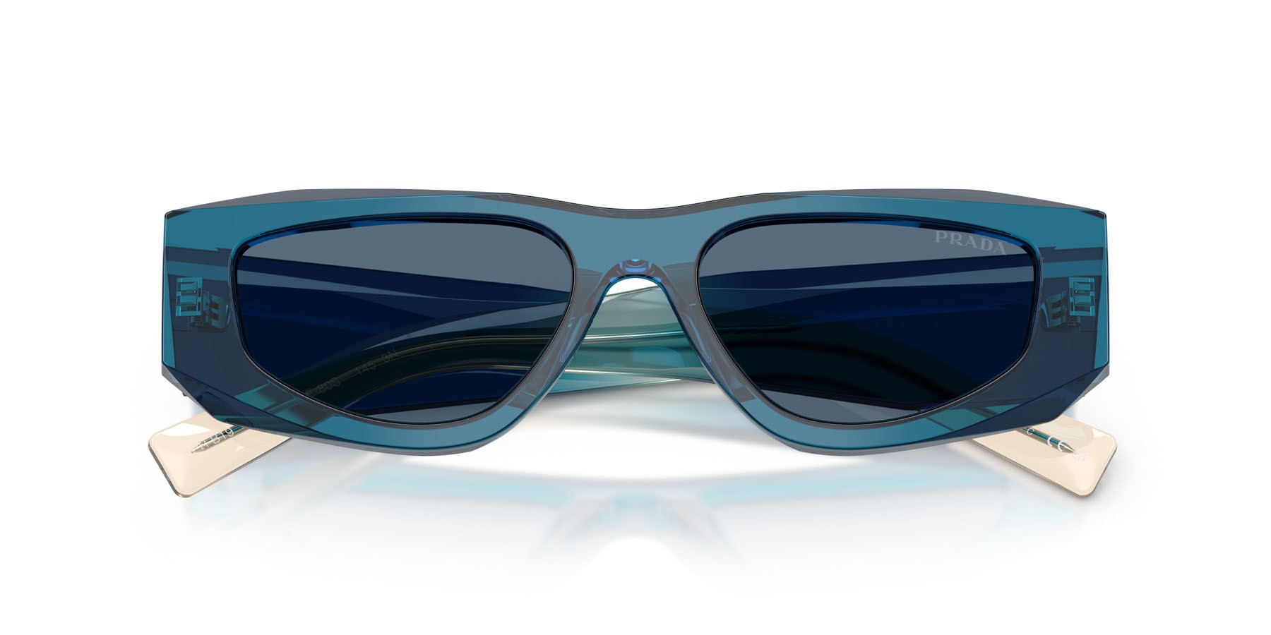 Occhiali da sole Prada PR B19S (24F80S) colore blu forma quadrato lenti blu scuro