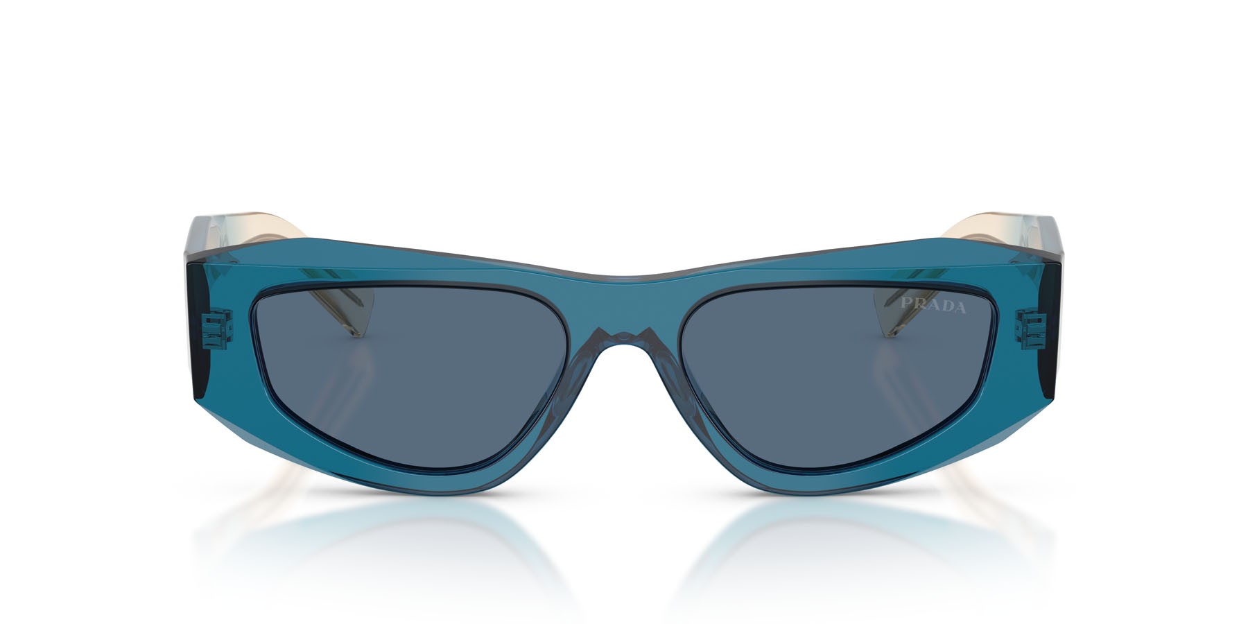 Occhiali da sole Prada PR B19S (24F80S) colore blu forma quadrato lenti blu scuro