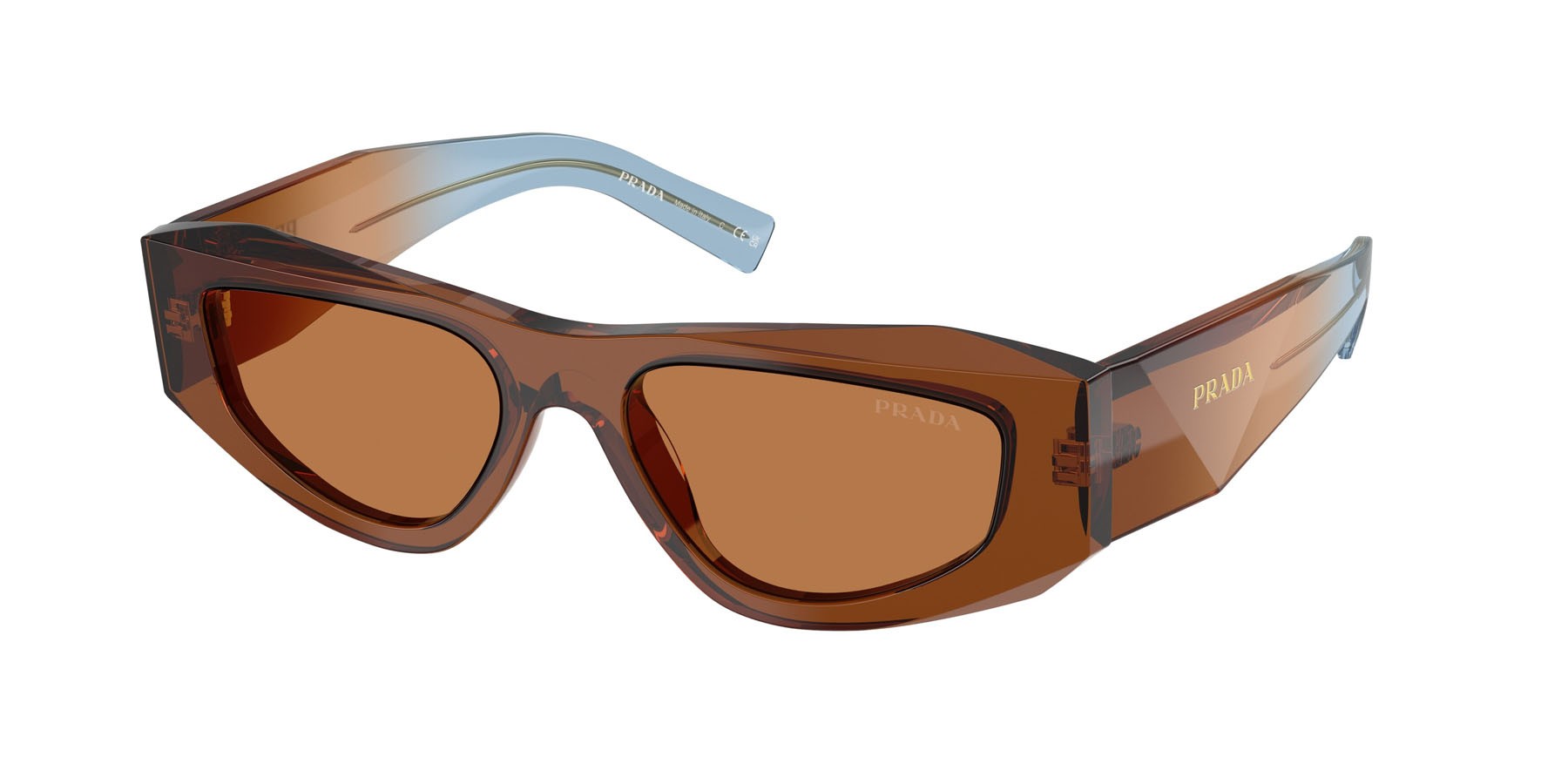 Occhiali da sole Prada PR B19S (25F90Q) colore cioccolato forma quadrato lenti marrone