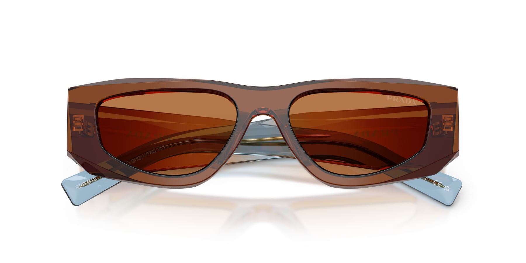 Occhiali da sole Prada PR B19S (25F90Q) colore cioccolato forma quadrato lenti marrone
