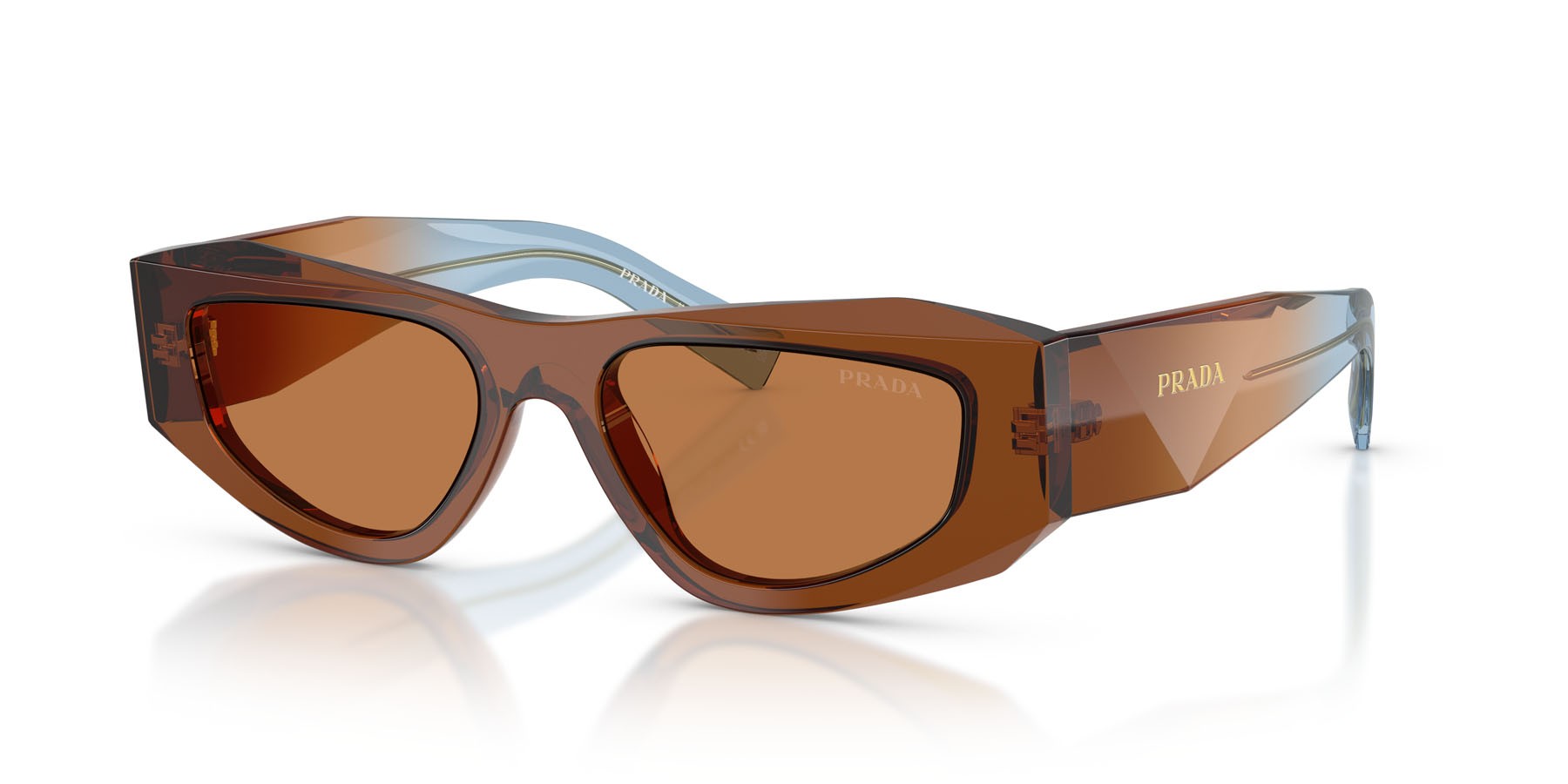 Occhiali da sole Prada PR B19S (25F90Q) colore cioccolato forma quadrato lenti marrone