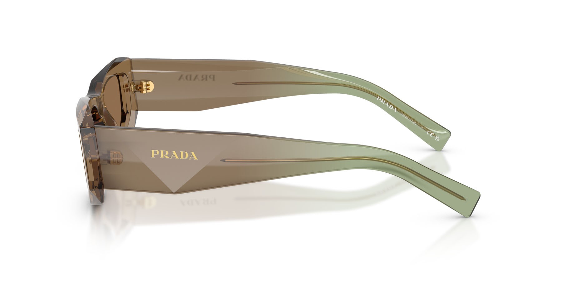 Occhiali da sole Prada PR B19S (29E90F) colore terra forma quadrato lenti marrone chiaro