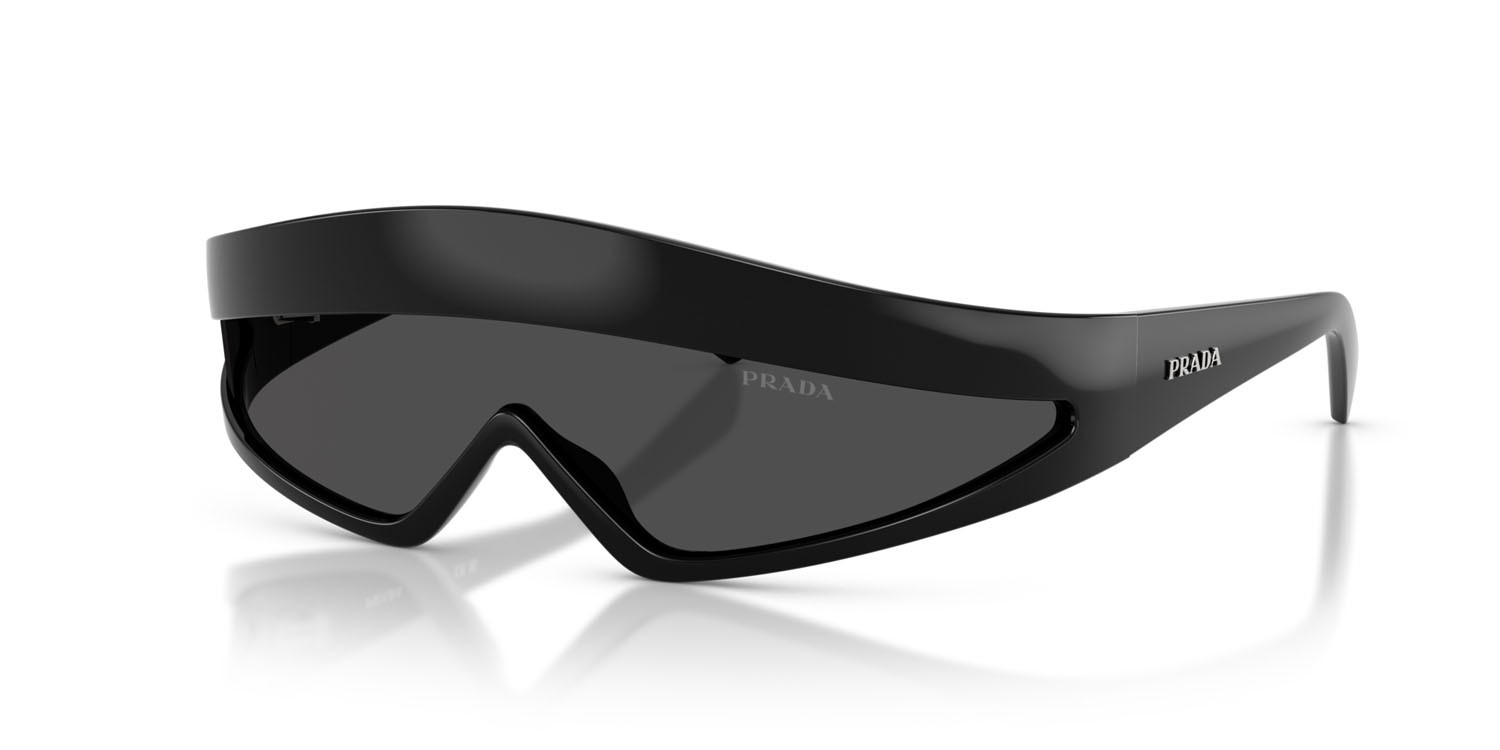 Sunglasses Prada PR B20S (1AB08Z) color nero shape cat eye lenses grigio scuro