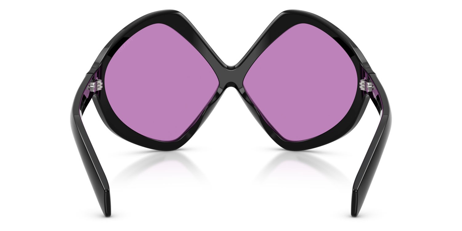 Sunglasses Prada PR B21S (16K30G) color nero shape irregular lenses violetto
