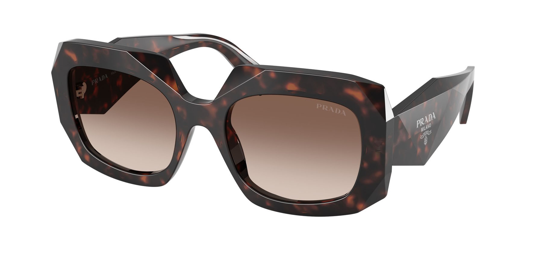 Sunglasses Prada PR B23S (17N10S) color root tartarugato shape square lenses marrone sfumato