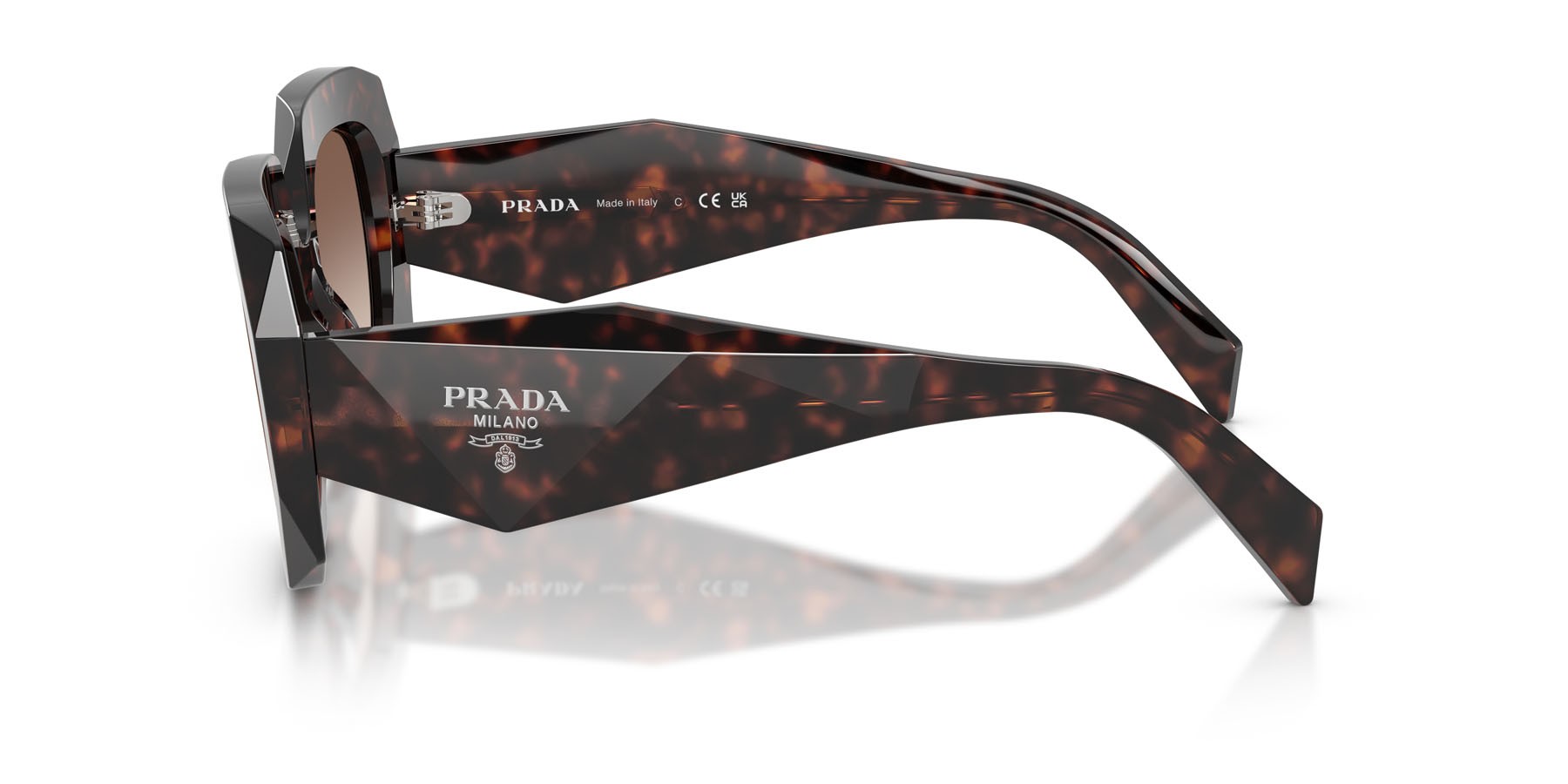 Sunglasses Prada PR B23S (17N10S) color root tartarugato shape square lenses marrone sfumato
