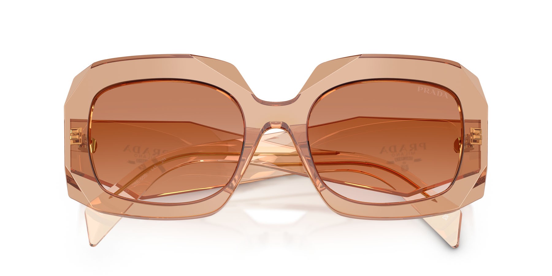 Sunglasses Prada PR B23S (28E50S) color cioccolato shape square lenses marrone sfumato