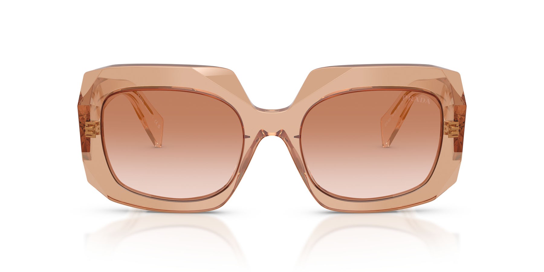Sunglasses Prada PR B23S (28E50S) color cioccolato shape square lenses marrone sfumato