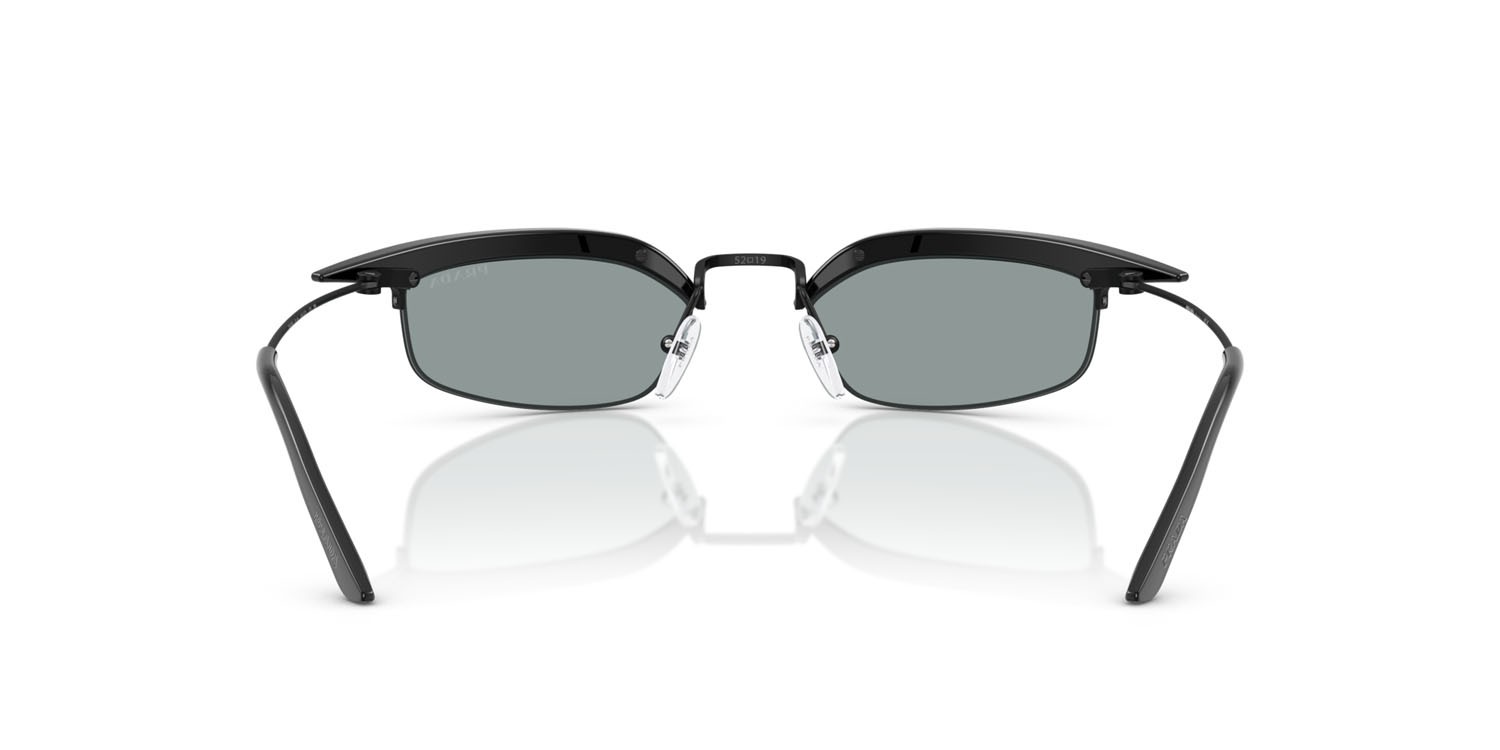 Sunglasses Prada PR B50S (1AB3C2) color nero shape rectangle lenses grigio scuro