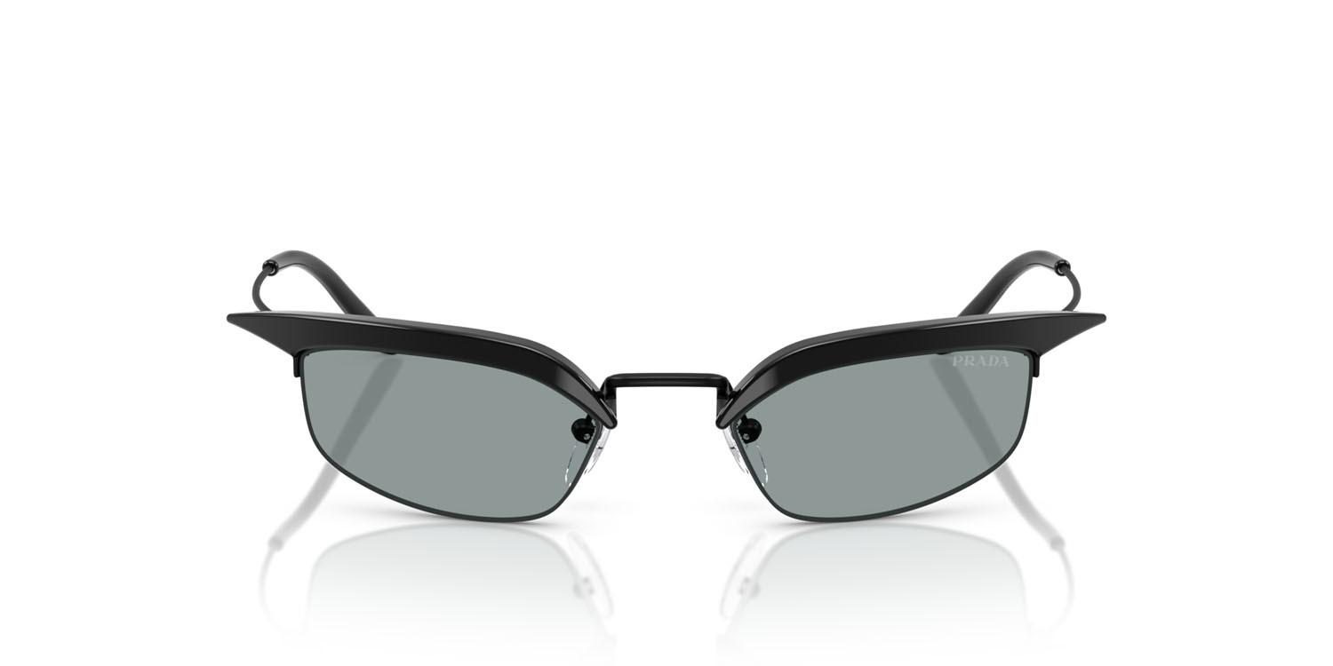 Sunglasses Prada PR B50S (1AB3C2) color nero shape rectangle lenses grigio scuro