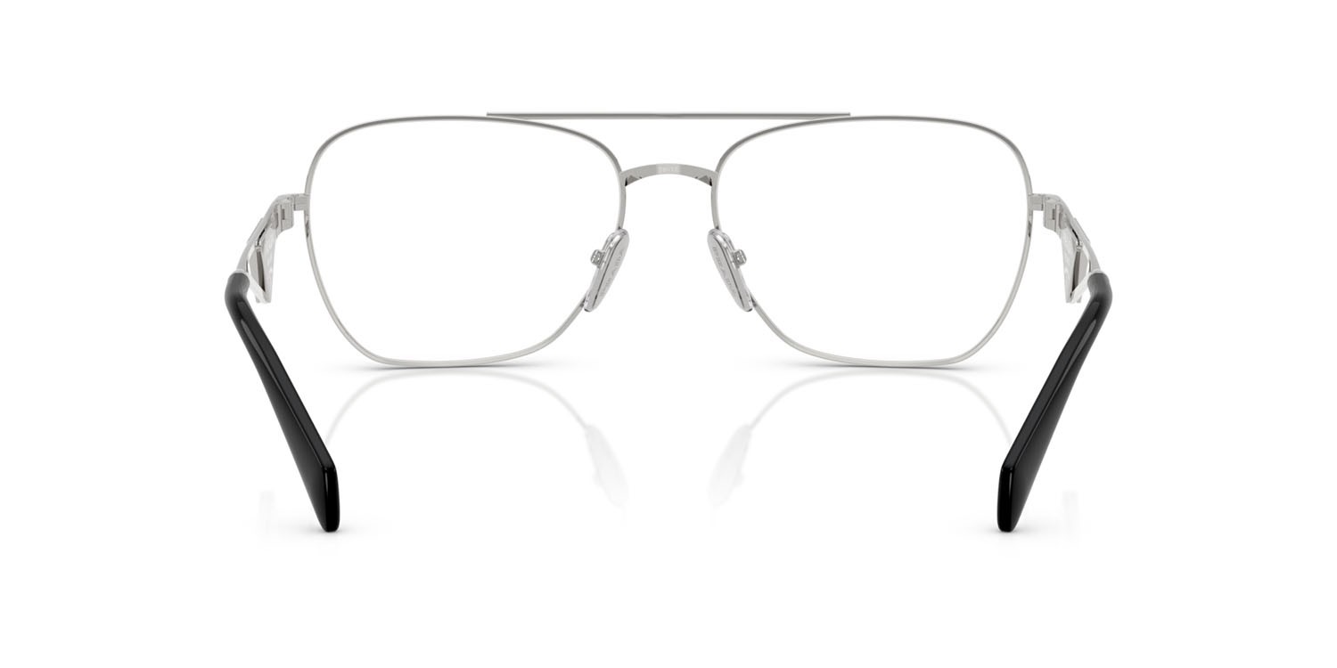 Eyeglasses Prada PR B50V (1BC1O1) color argento shape aviator lenses lente demo