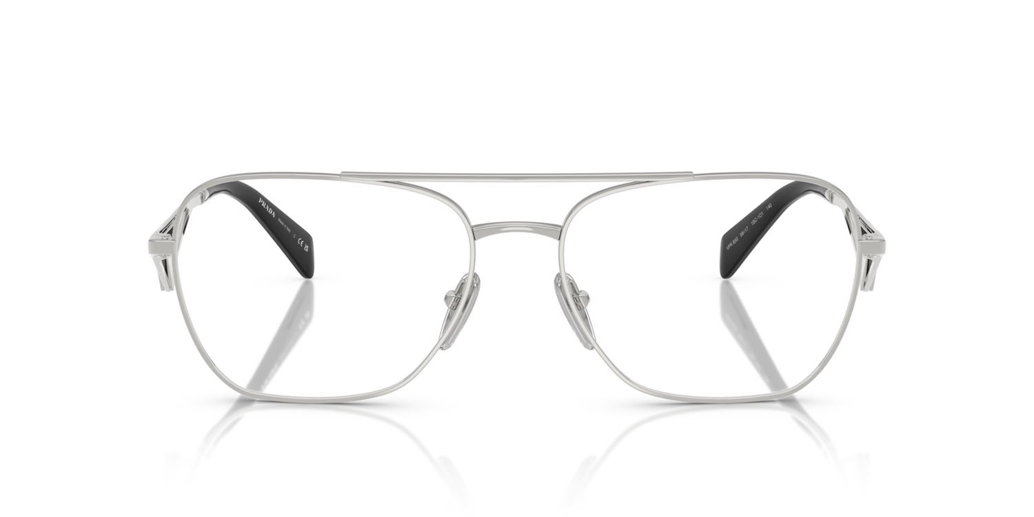 Eyeglasses Prada PR B50V (1BC1O1) color argento shape aviator lenses lente demo