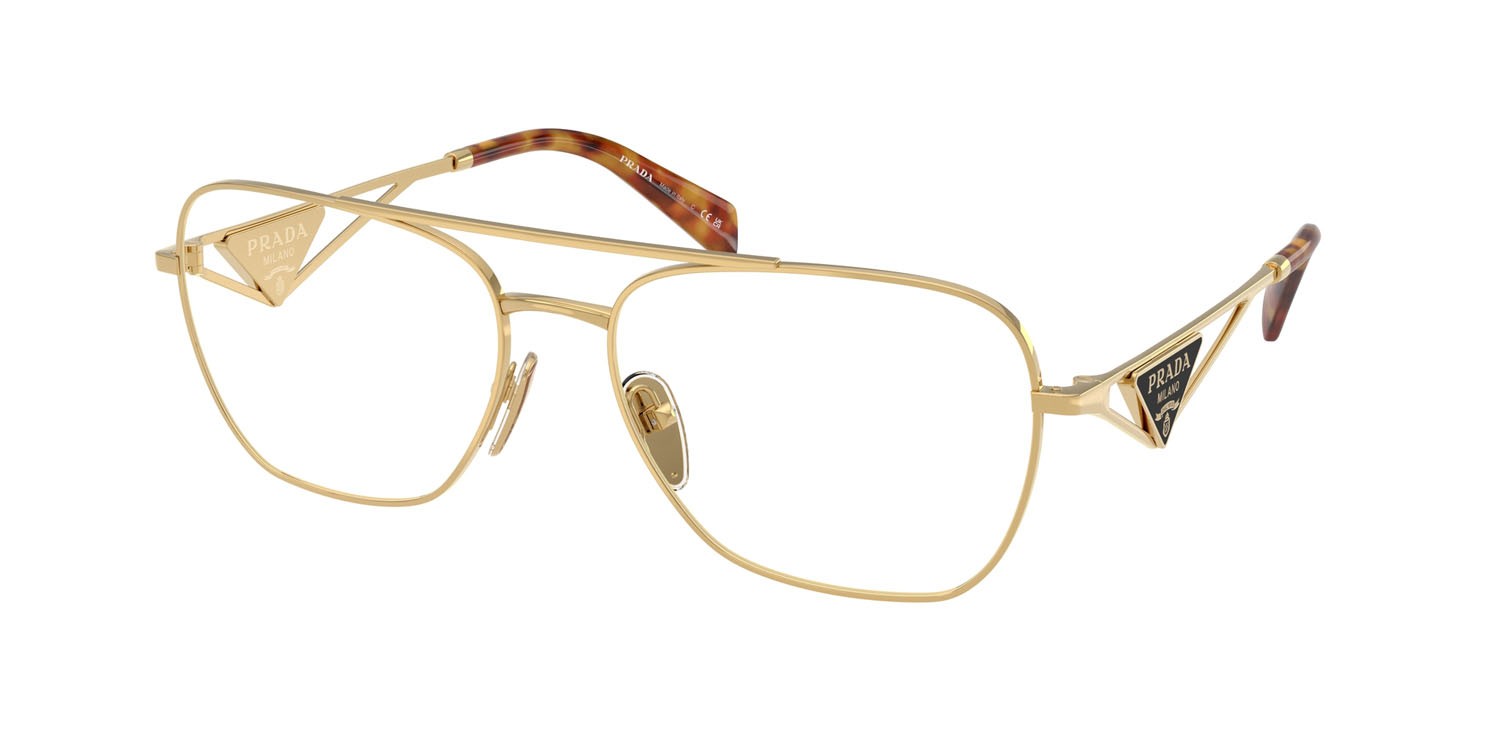 Eyeglasses Prada PR B50V (5AK1O1) color oro shape aviator lenses lente demo