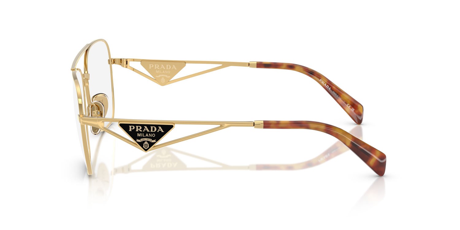 Eyeglasses Prada PR B50V (5AK1O1) color oro shape aviator lenses lente demo