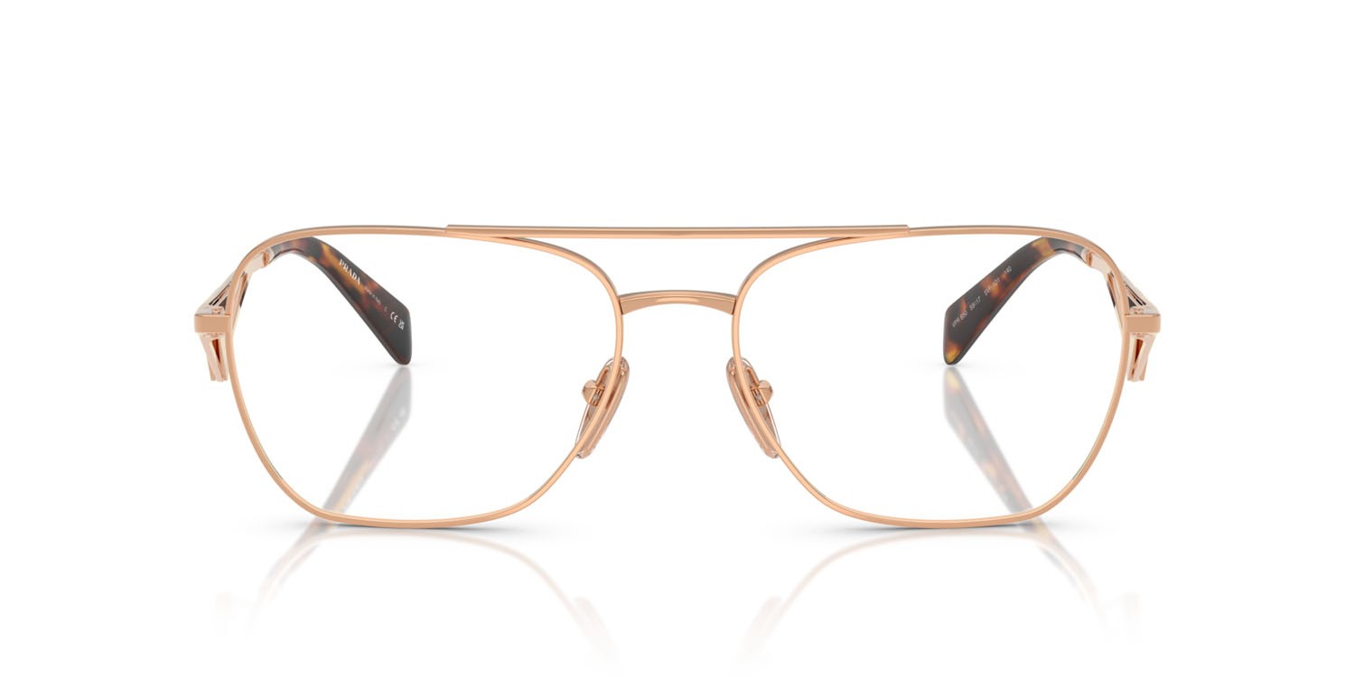 Eyeglasses Prada PR B50V (SVF1O1) color oro rose shape aviator lenses lente demo