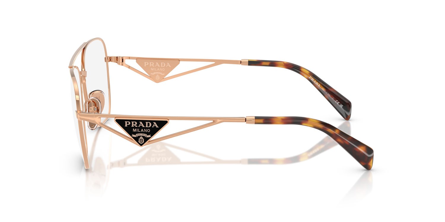 Eyeglasses Prada PR B50V (SVF1O1) color oro rose shape aviator lenses lente demo