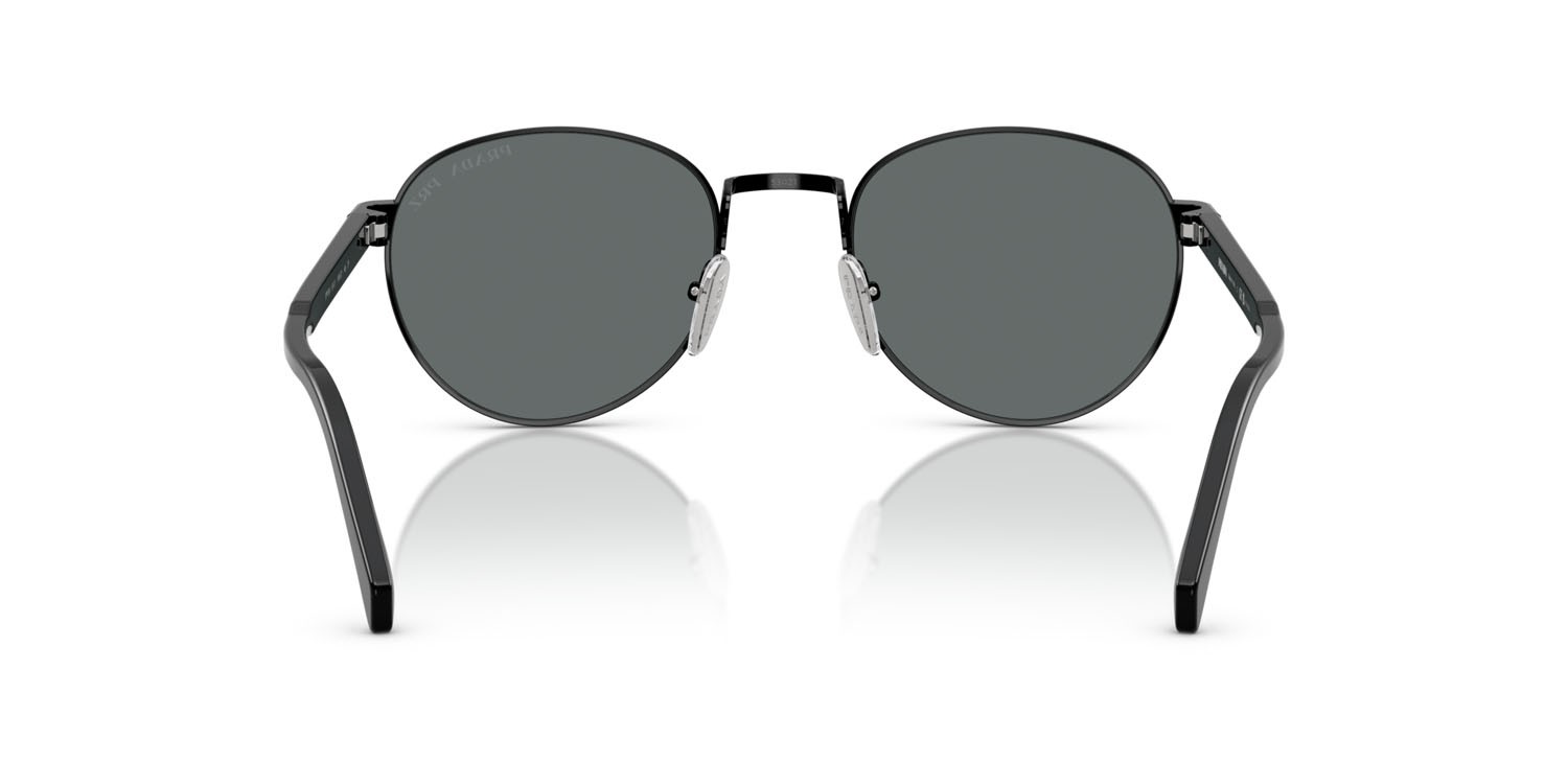 Sunglasses Prada PR B51S (1AB5Z1) color nero lucido shape oval lenses polarizzata nero
