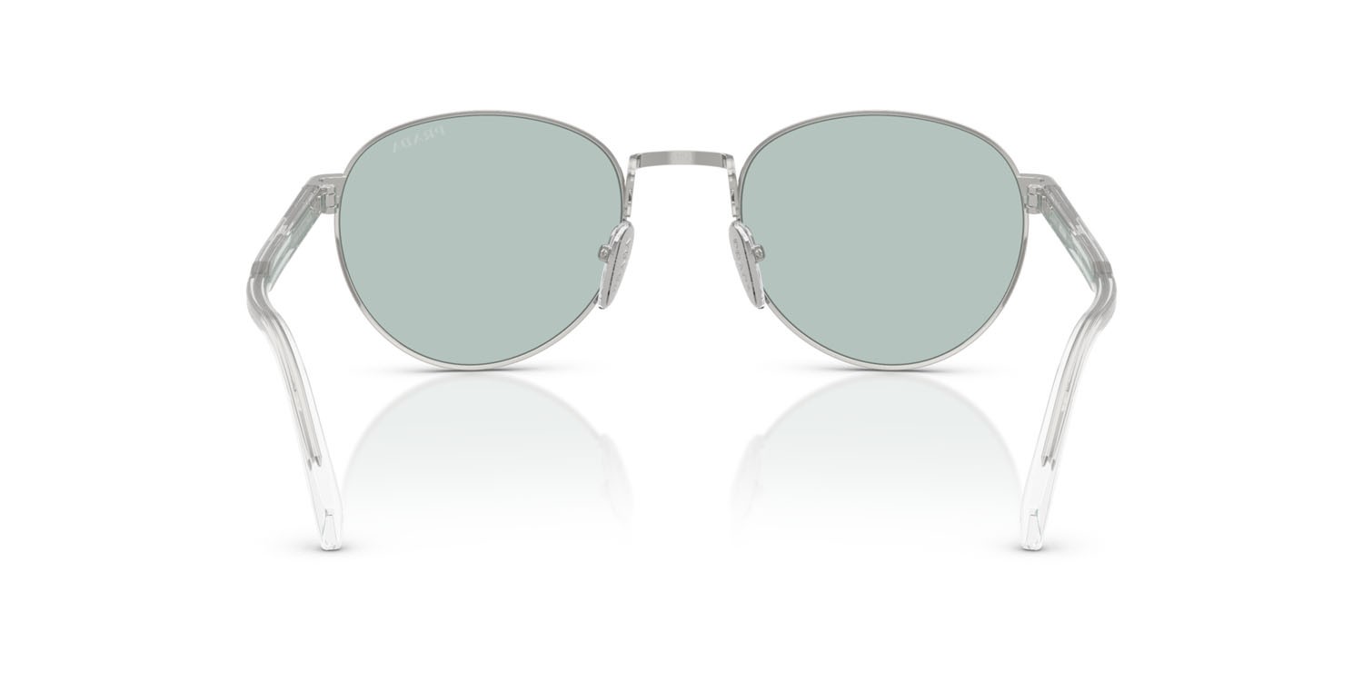 Occhiali da sole Prada PR B51S (1BC40N) colore acciaio forma ovale lenti avio chiaro