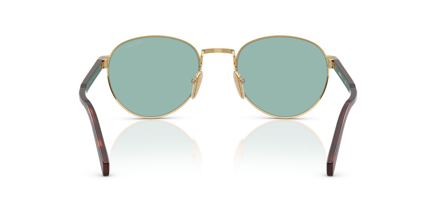 Occhiali da sole Prada PR B51S (5AK40K) colore oro lucido forma ovale lenti lago