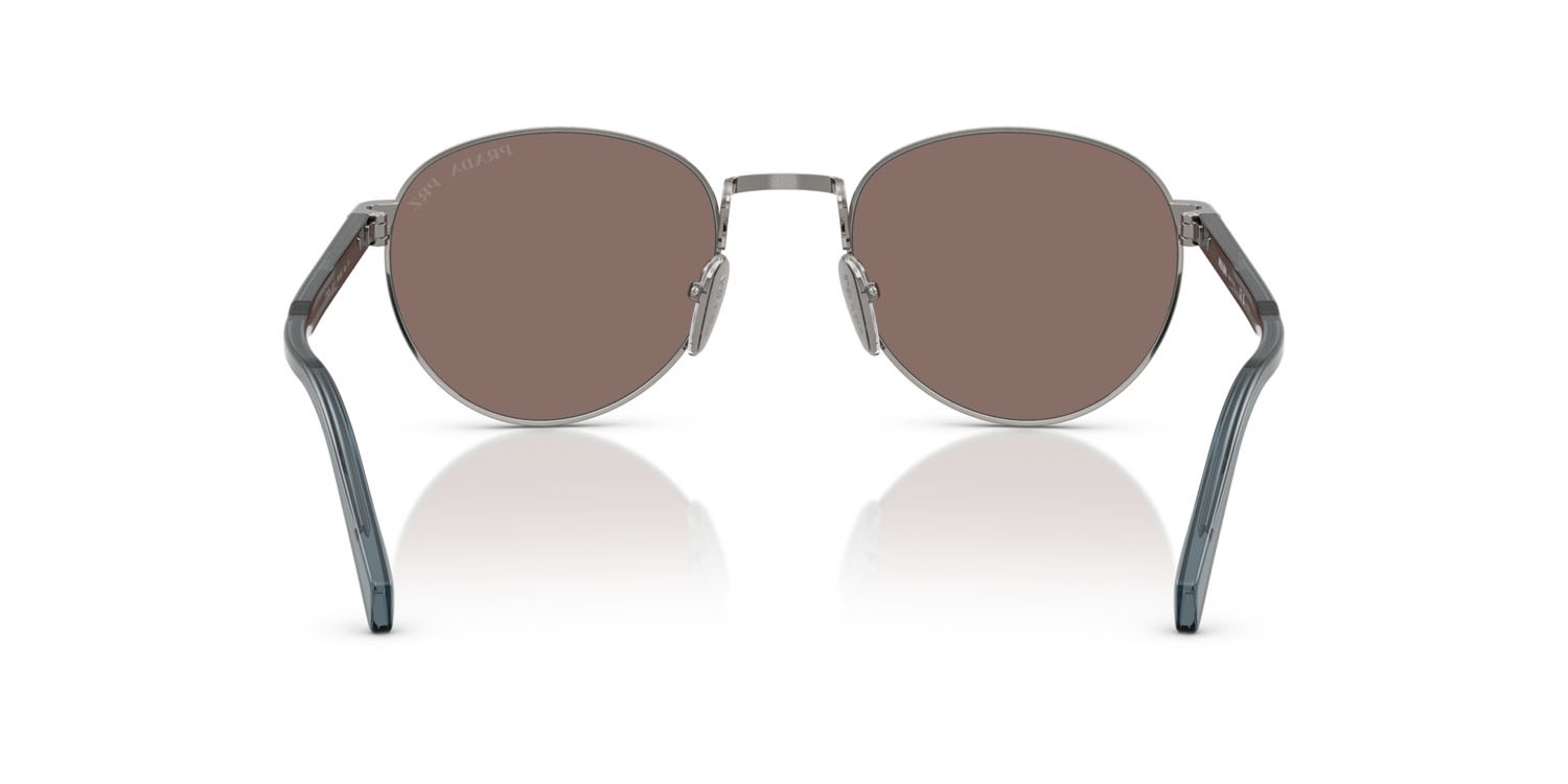 Occhiali da sole Prada PR B51S (5AV05C) colore piombo forma ovale lenti bruciato polar