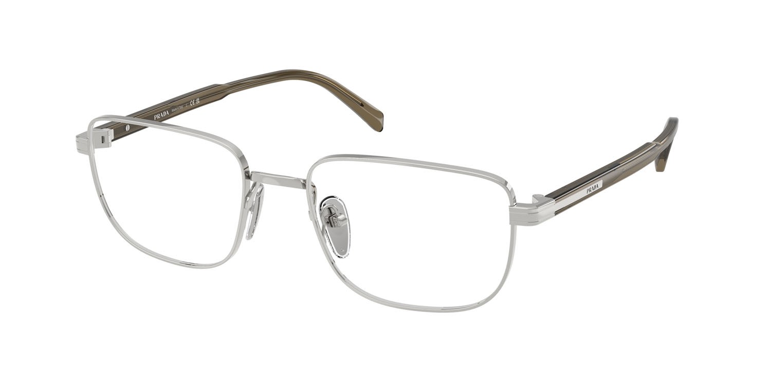 Eyeglasses Prada PR B51V (11U1O1) color argento shape rectangle lenses lente demo