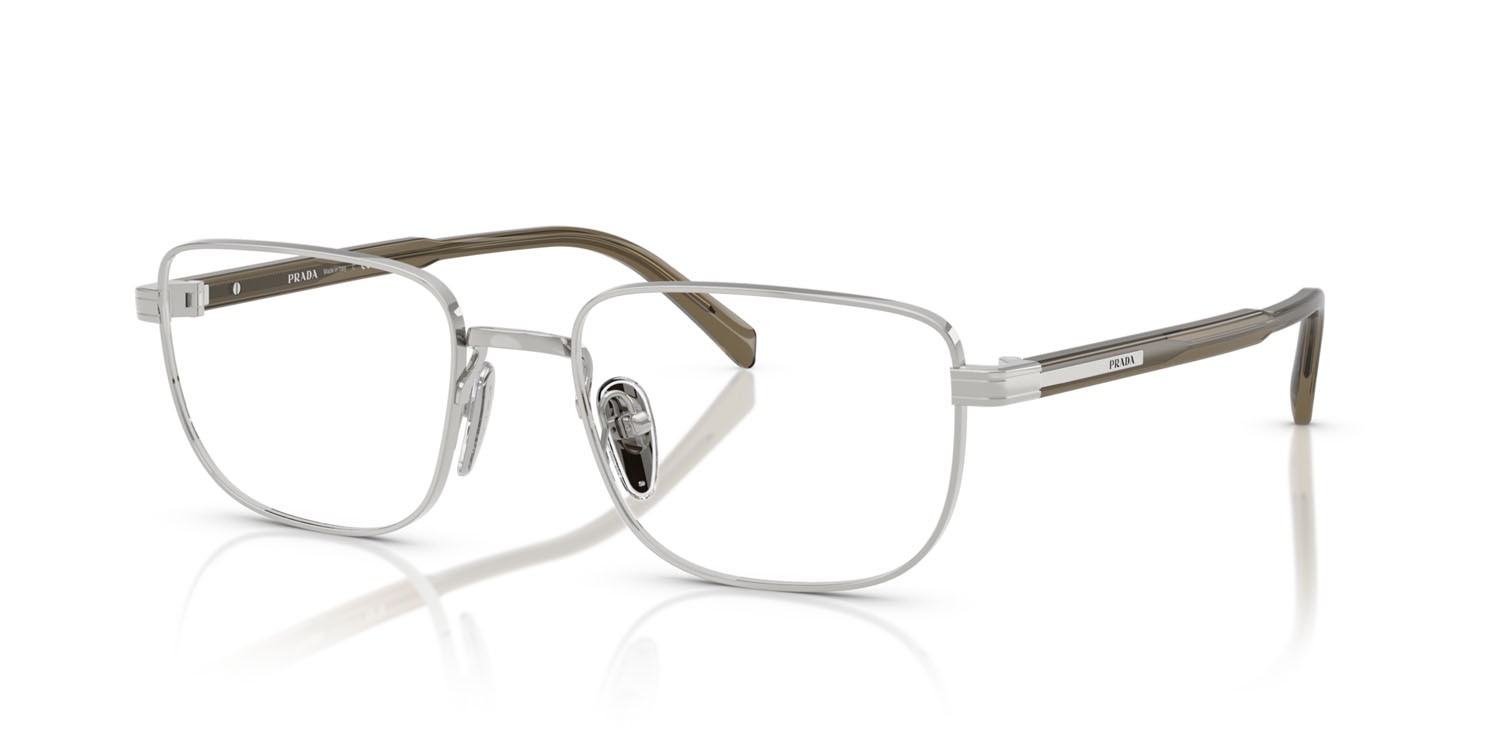 Eyeglasses Prada PR B51V (11U1O1) color argento shape rectangle lenses lente demo