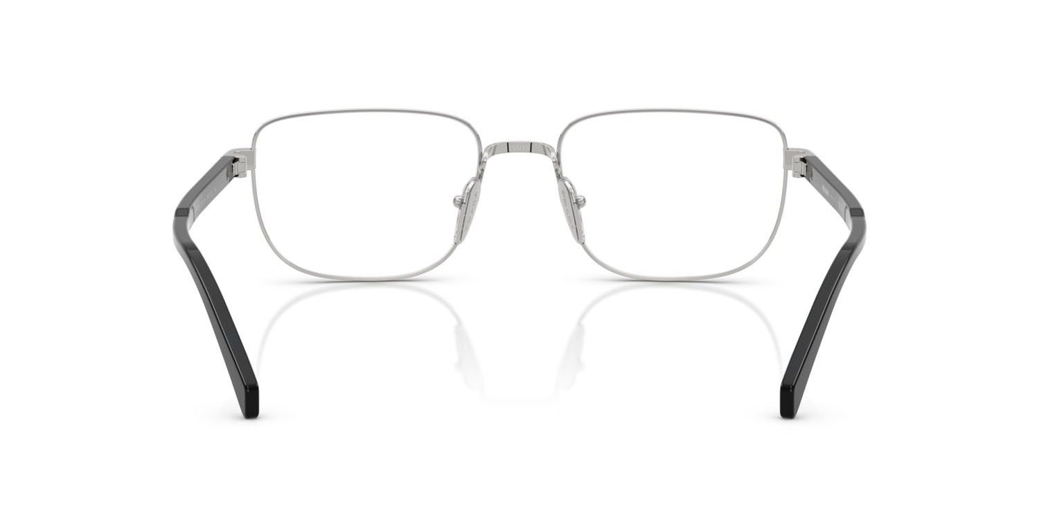 Eyeglasses Prada PR B51V (1BC1O1) color argento shape rectangle lenses lente demo