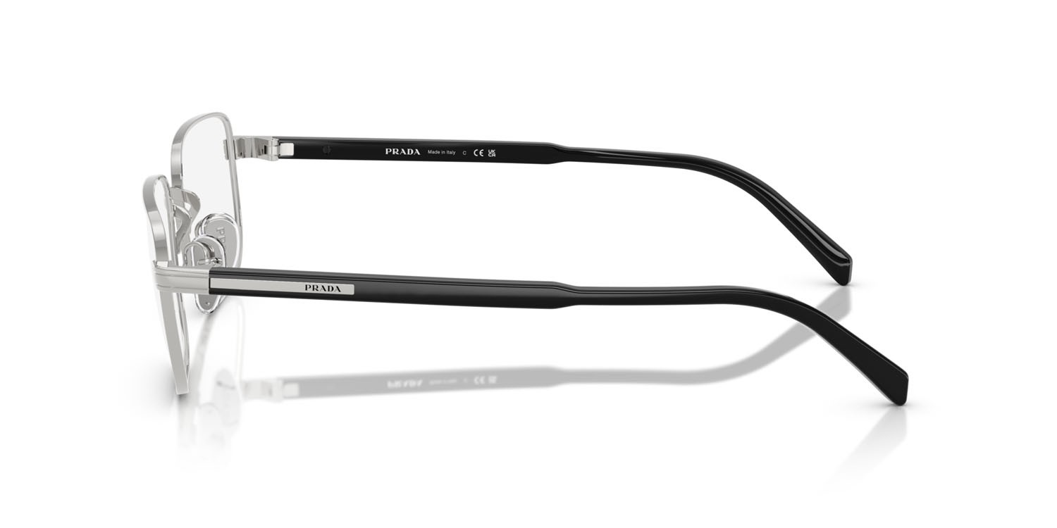 Eyeglasses Prada PR B51V (1BC1O1) color argento shape rectangle lenses lente demo