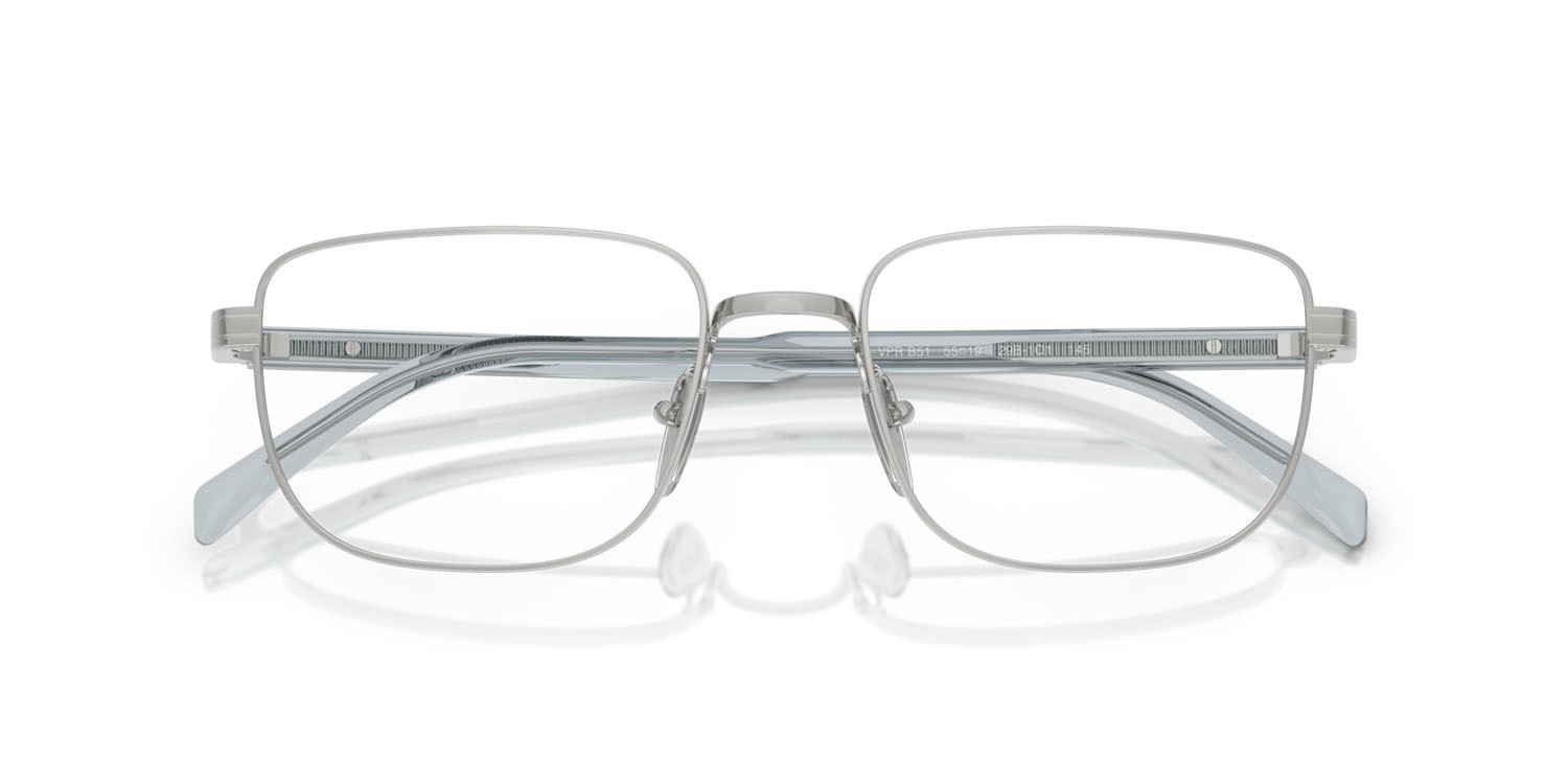 Eyeglasses Prada PR B51V (29B1O1) color argento shape rectangle lenses lente demo