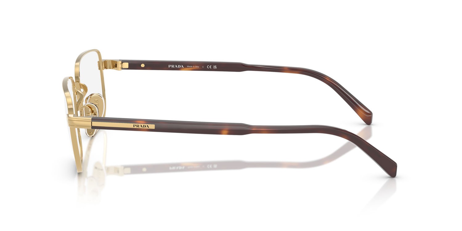 Eyeglasses Prada PR B51V (5AK1O1) color oro shape rectangle lenses lente demo