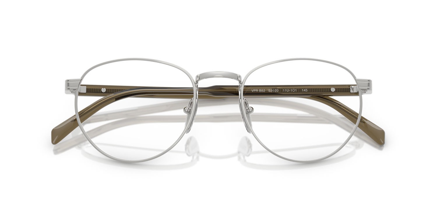 Eyeglasses Prada PR B52V (11U1O1) color argento shape pantos lenses lente demo