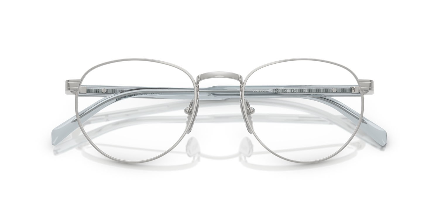 Eyeglasses Prada PR B52V (29B1O1) color argento shape pantos lenses lente demo
