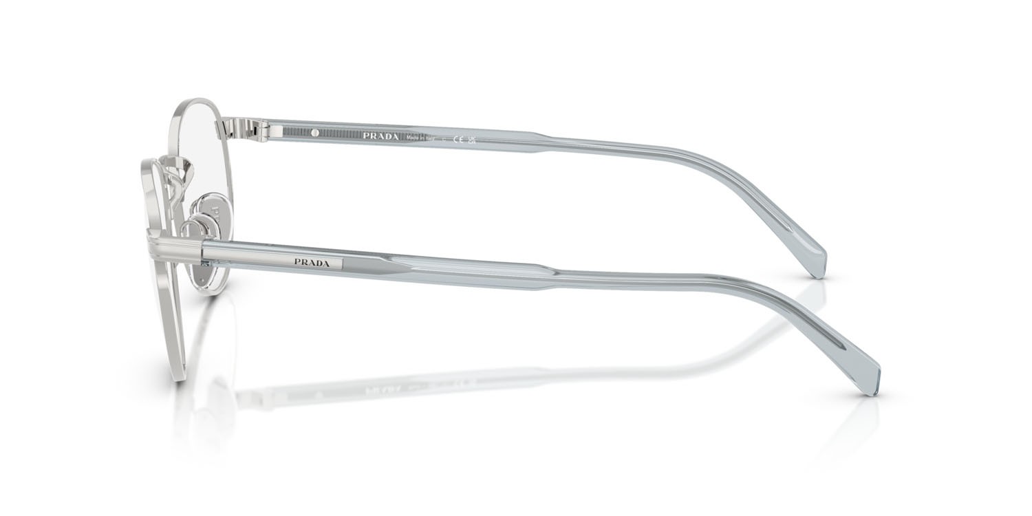 Eyeglasses Prada PR B52V (29B1O1) color argento shape pantos lenses lente demo
