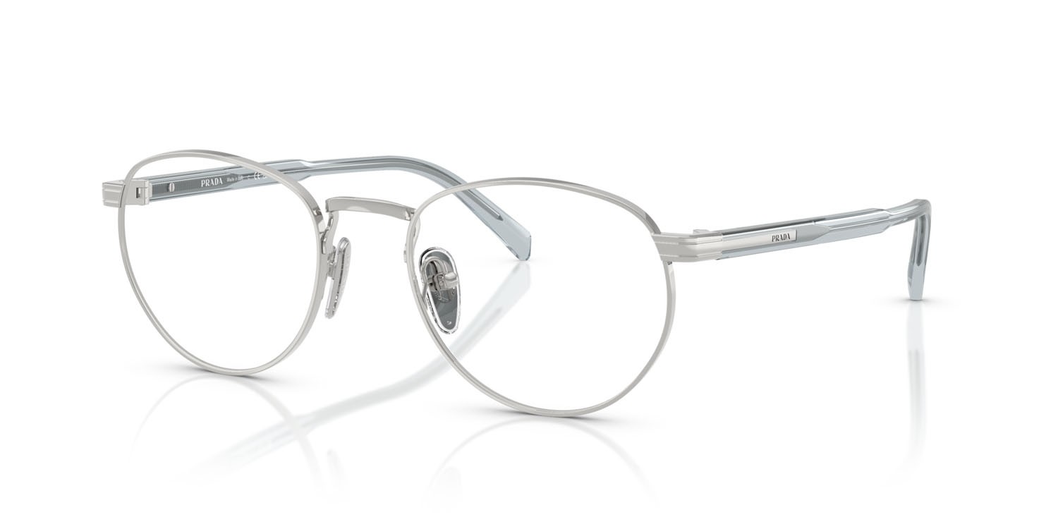 Eyeglasses Prada PR B52V (29B1O1) color argento shape pantos lenses lente demo