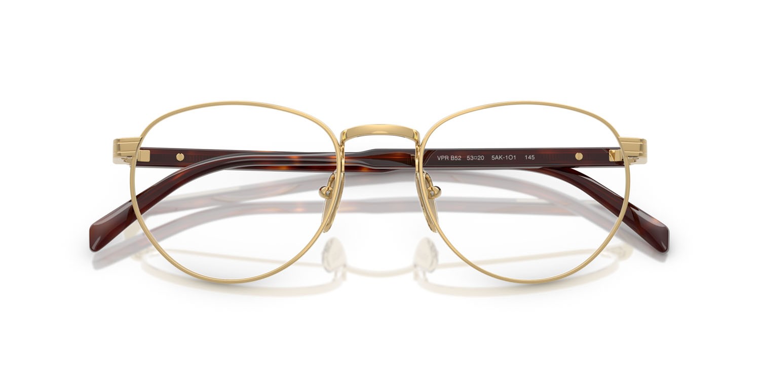 Eyeglasses Prada PR B52V (5AK1O1) color oro shape pantos lenses lente demo