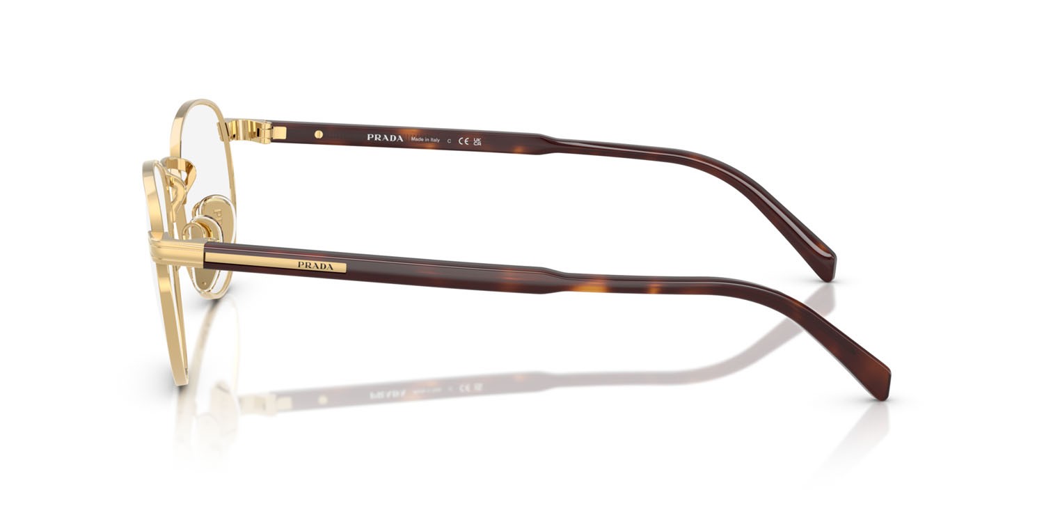 Eyeglasses Prada PR B52V (5AK1O1) color oro shape pantos lenses lente demo