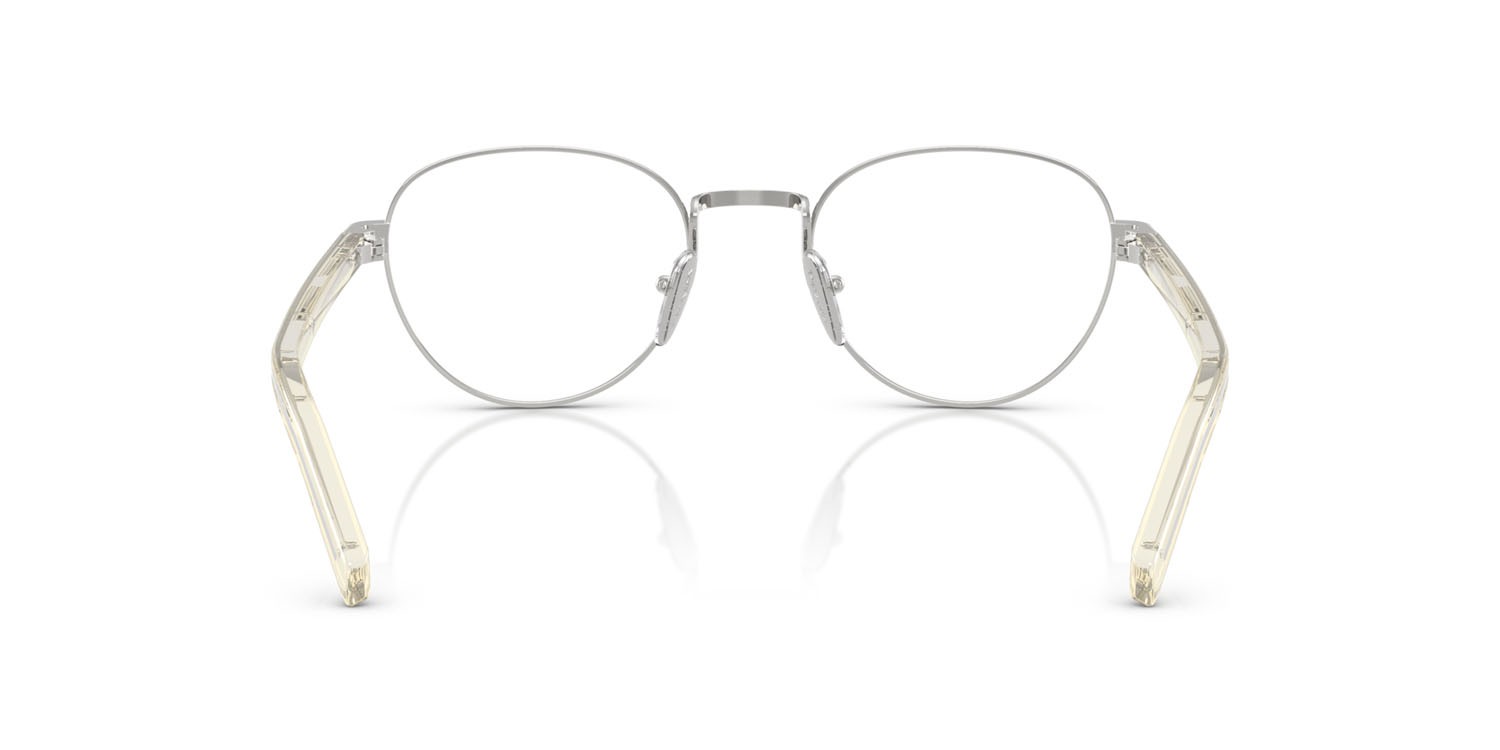 Eyeglasses Prada PR B53V (1BC1O1) color argento shape round lenses lente demo