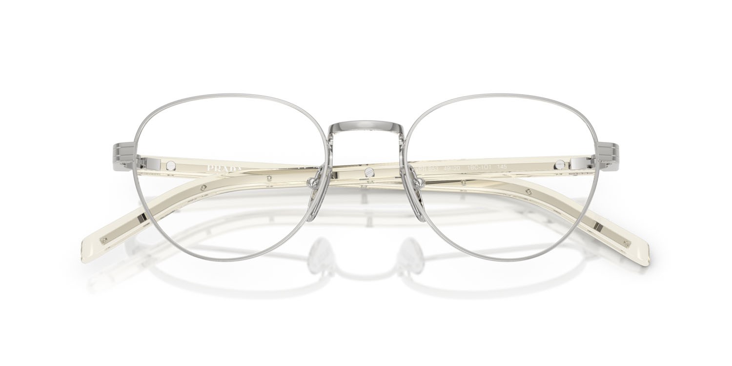 Eyeglasses Prada PR B53V (1BC1O1) color argento shape round lenses lente demo