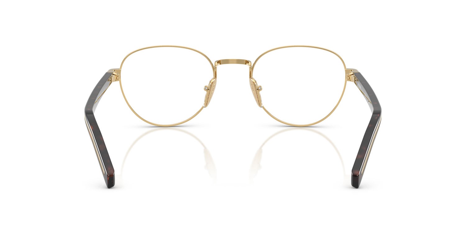 Eyeglasses Prada PR B53V (5AK1O1) color oro shape round lenses lente demo
