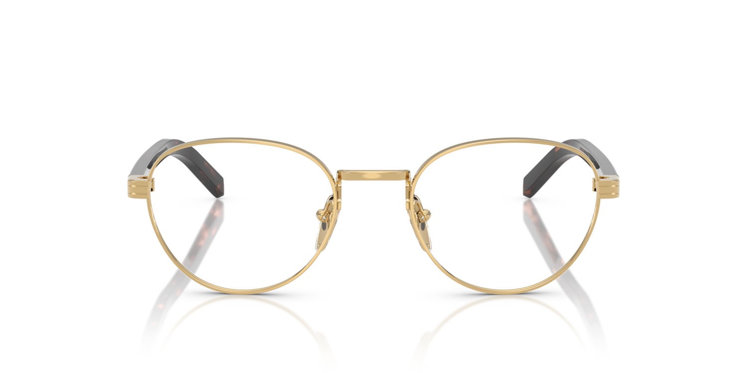 Eyeglasses Prada PR B53V (5AK1O1) color oro shape round lenses lente demo