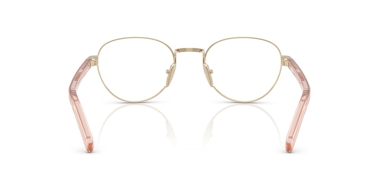 Eyeglasses Prada PR B53V (ACX1O1) color oro pallido shape round lenses lente demo