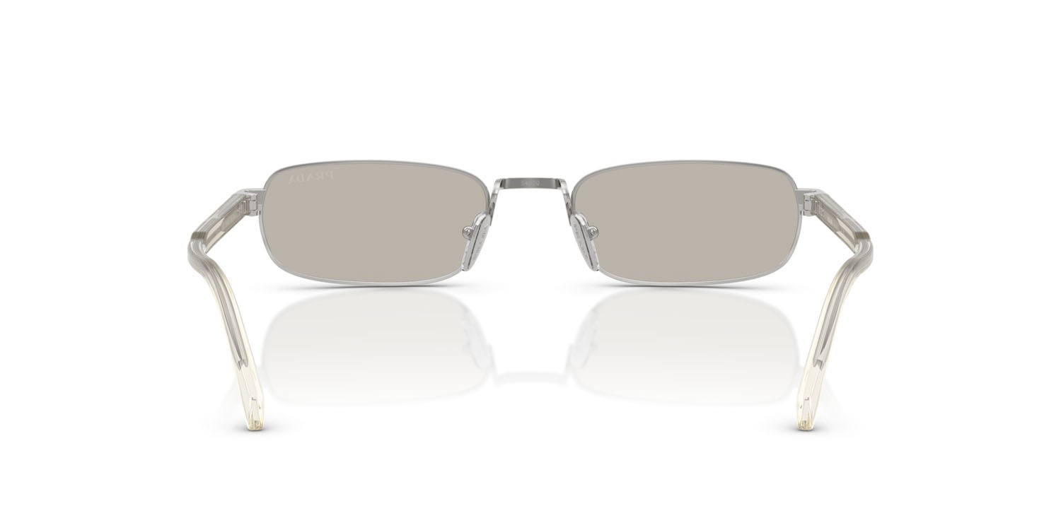 Occhiali da sole Prada PR B54S (1BC30P) colore argento forma rettangolare lenti marrone chiaro