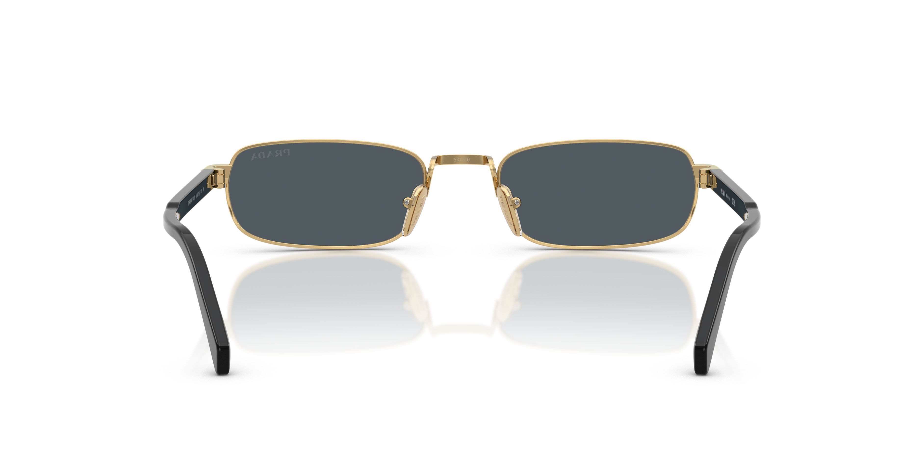 Occhiali da sole Prada PR B54S (5AK70B) colore oro forma rettangolare lenti grigio scuro