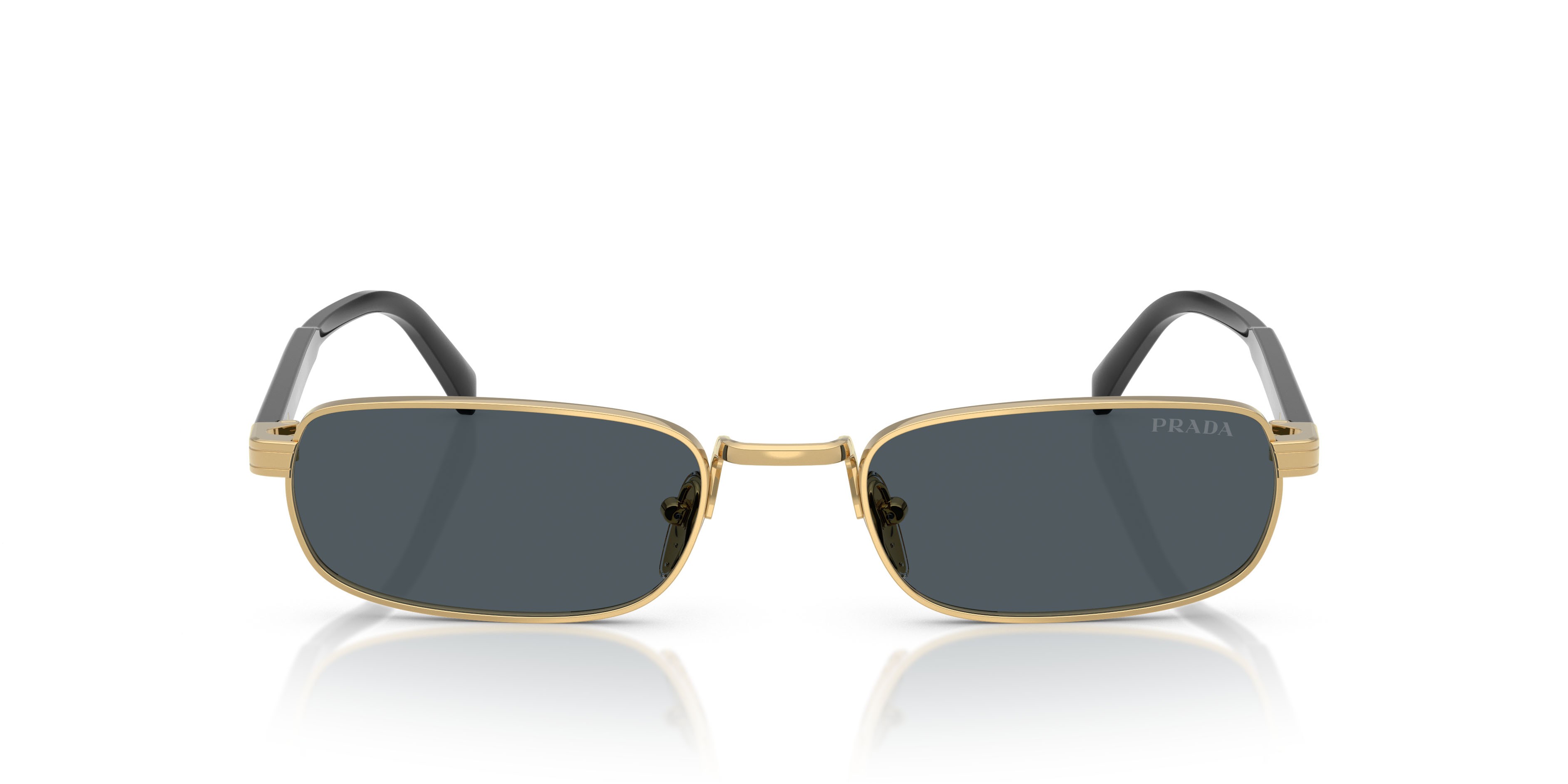 Occhiali da sole Prada PR B54S (5AK70B) colore oro forma rettangolare lenti grigio scuro